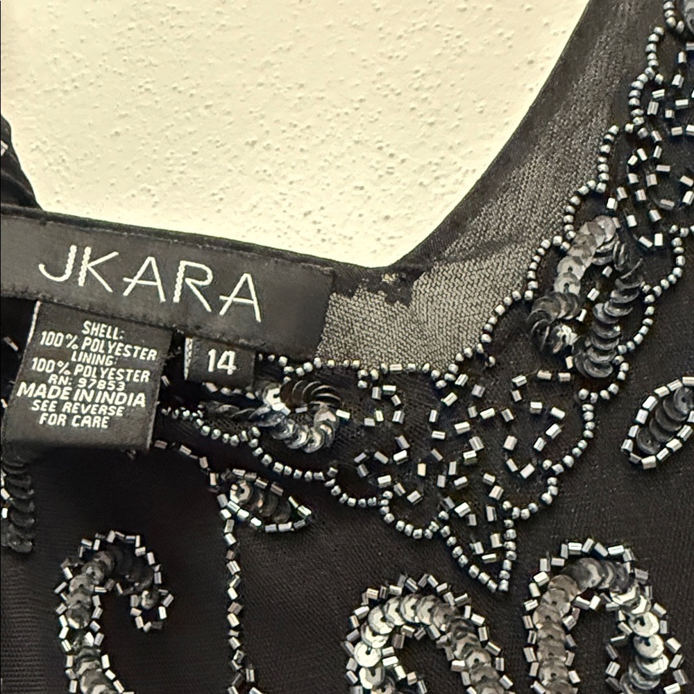 J Kara Black and Silver Beaded Midi Dress - Picture 2 of 6